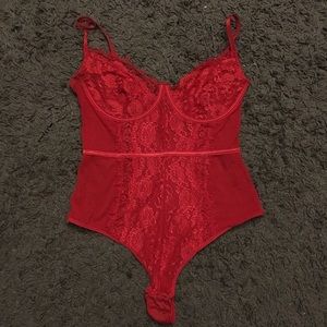 Red Lingerie Bodysuit